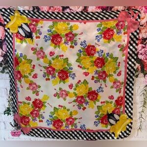 Kids Floral Italian monnalisa Silk Scarf with Cartoon Accents✨🎀